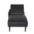 Black Faux Leather Chaise Lounge Arm Chair