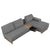 Osaka Sectional Sofa with Storage Drawer in Gray Corduroy