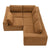 Kyoto Modular Sectional Sofa with Terrycloth Fabric in Burnt Orange Brown