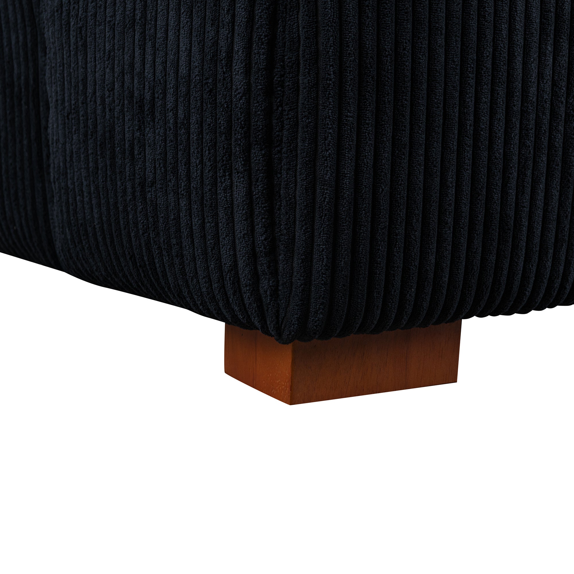 Accra 2-Seat Minimal Corduroy Sofa in Black