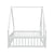 White Full Wood House-Shaped Toddler Floor Bed with Fence and Guardrails