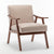 Mid-Century Modern Accent Chair - Solid Wood Frame, Extra-Thick Backrest, Ideal for Living Room, Bedroom, or Reading Room