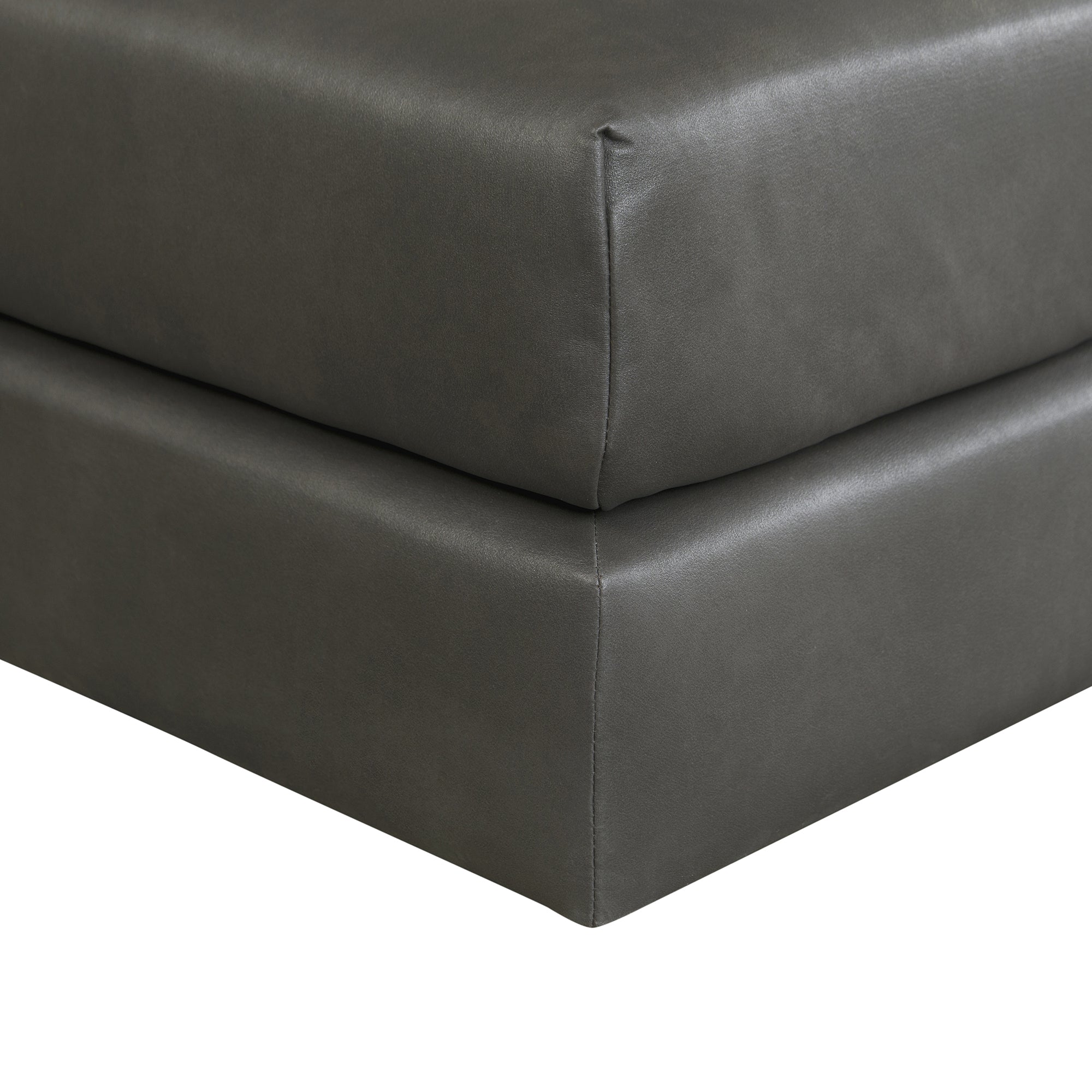 Casablanca Modular Sectional Sofa with Movable Ottoman in Black Palomino