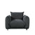 Sherpa Accent Chair, 42" Single Sofa for Bedroom & Living Room, Black Fabric, Comfortable Design