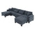 Oslo Modular U-Shaped Corduroy Sofa in Gray