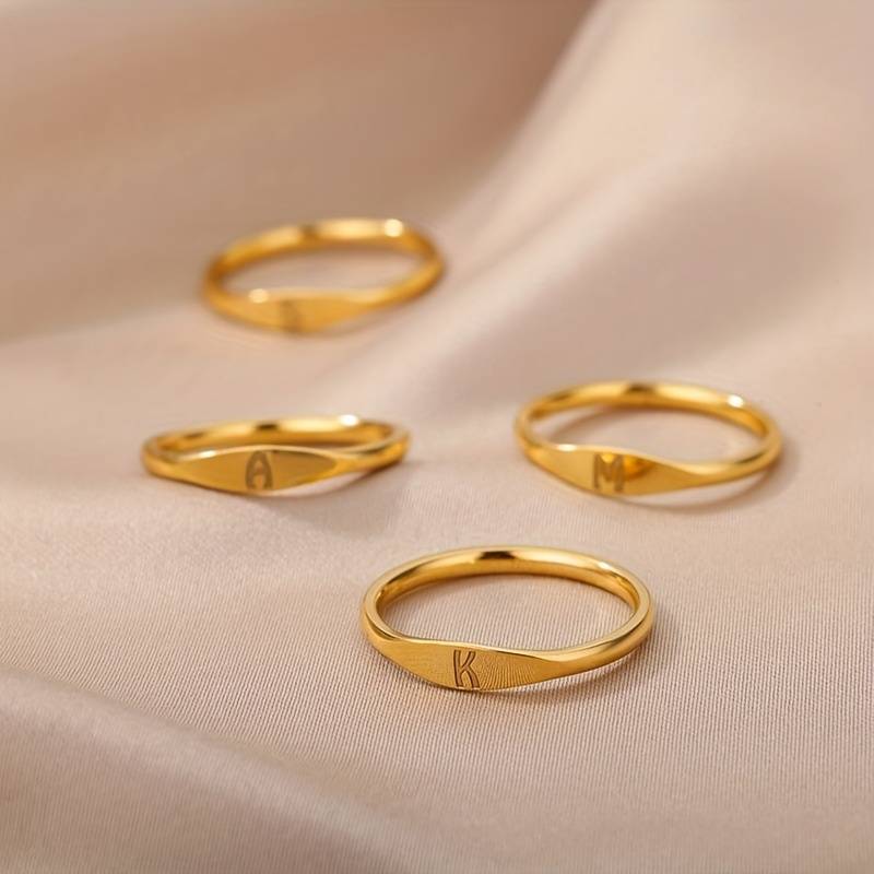 Minimalist Name Ring | Engraved Initial Ring