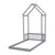 Gray Twin House-Shaped Roof Headboard Toddler Floor Bed