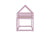 Twin Over Twin Pink House-Shaped Floor Bunk Bed with Ladder and Guardrails