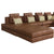 Casablanca Modular Sectional Sofa with Movable Ottoman in Brown Palomino