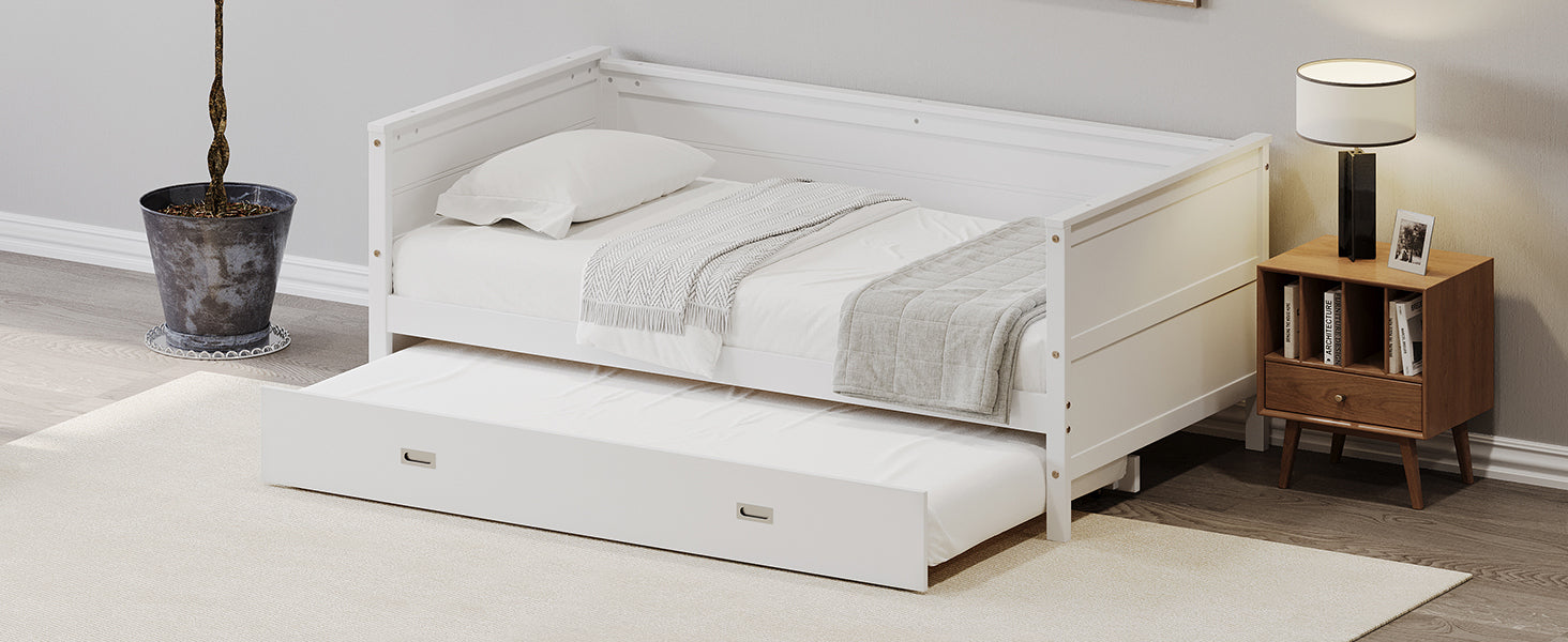 Twin Size White Daybed with Trundle