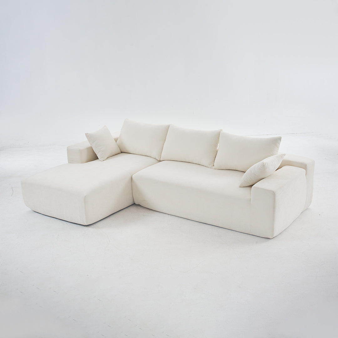 Dakar 4-Seat Minimalist Modular Sofa in White