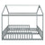 Gray Double Twin House-Style Toddler Floor Bed with Fence and Guardrails