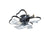 19.7-Inch Black Butterfly Ceiling Fan with Dimmable LED Lights