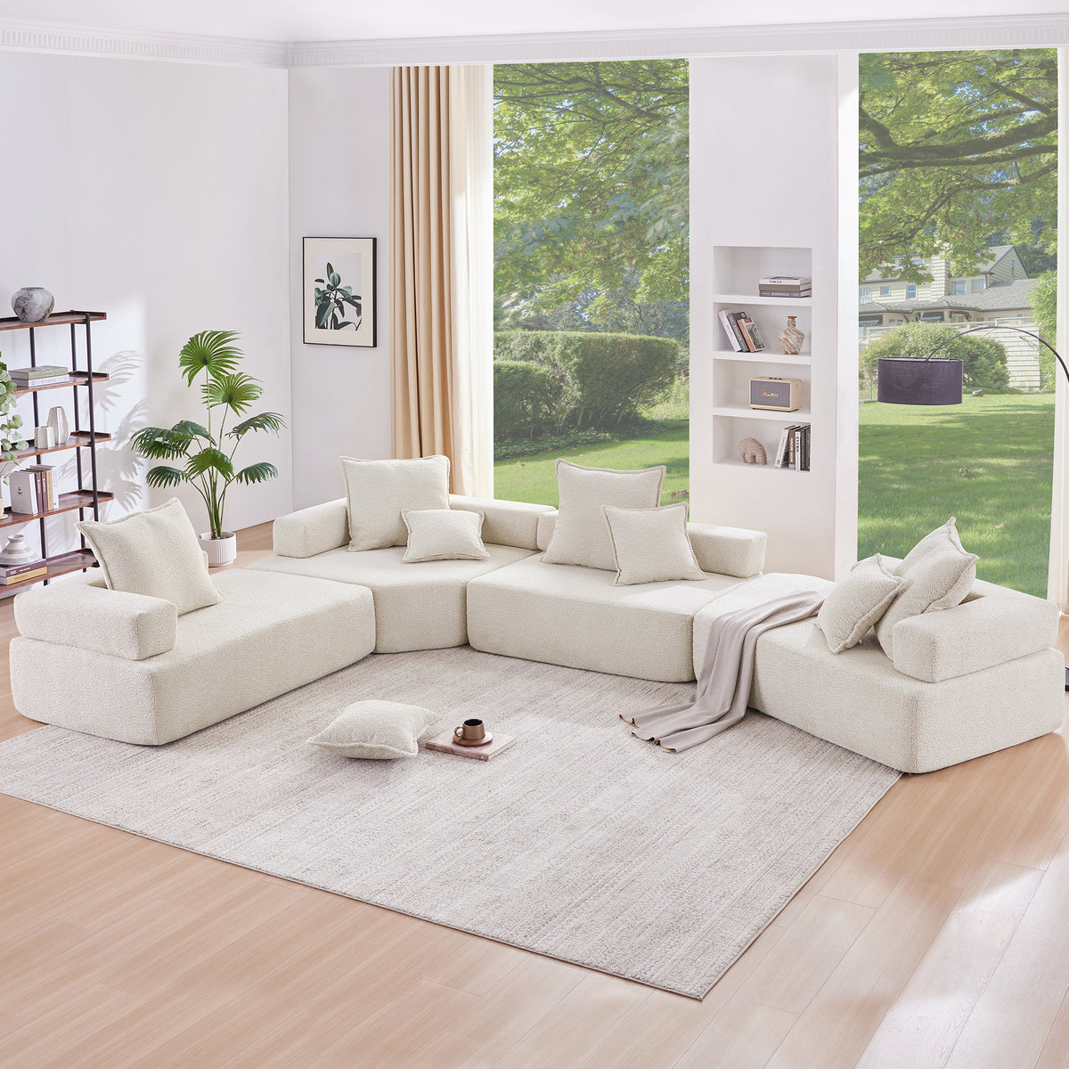 Stockholm Modular Boucle 7-Seater Sofa in Beige