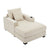 39.7" Cream Oversized Chaise Lounger