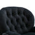 Black Upholstered Velvet Chair and Ottoman Set