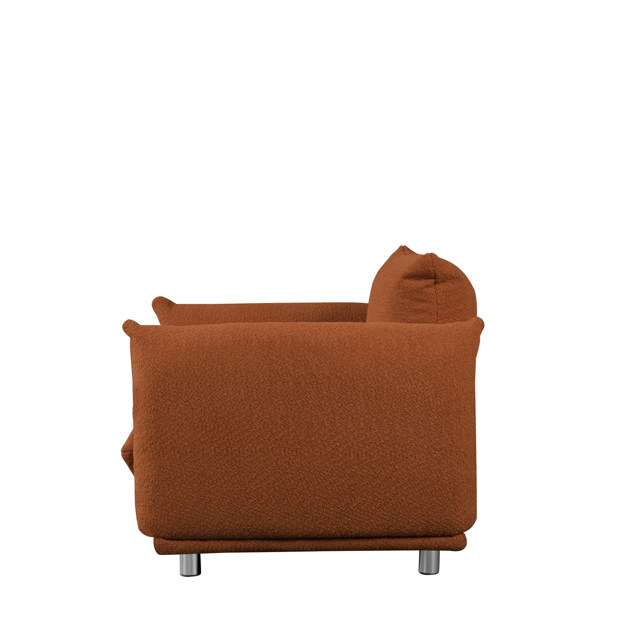 Comfy Sherpa Accent Chair In Brown Lambswool Fabric