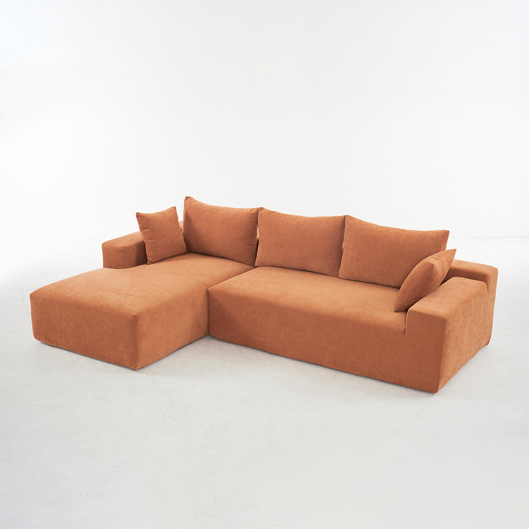 Dakar 4-Seat Minimalist Modular Sofa in Orange