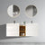 Modern White Bathroom Vanity with Double Sinks and Open Shelf Wall Mounted Floating Design One-Piece Sink In White