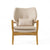 Mid-Century Modern Upholstered Armchair With Birch Wood Legs