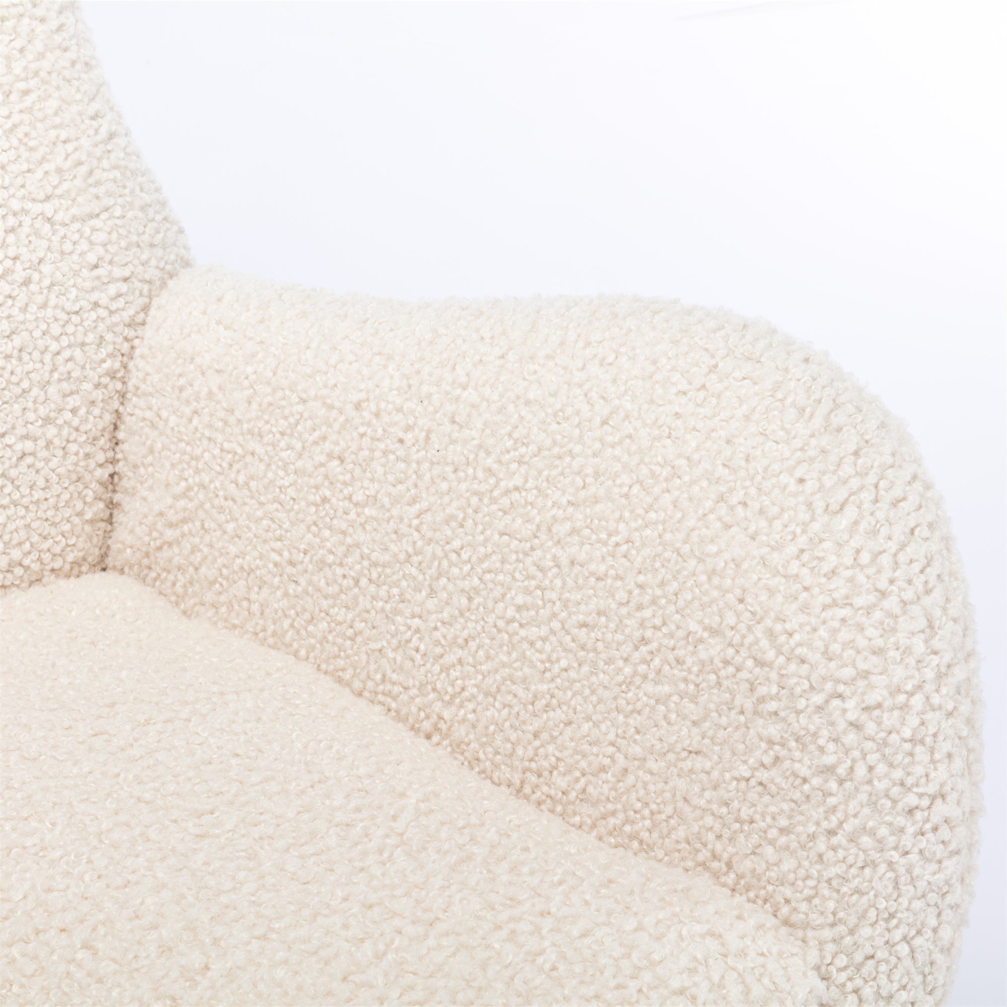 Beige Teddy Fabric Rocking Chair