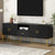 Modern TV Stand for TVs Up to 70 Inches With 1 Drawer 2 Cabinets Metal Legs and Anti-tip Device In Black