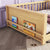 Natural Finish Twin Toddler Floor Bed with Built-in Book Storage Rack