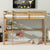 White Oak Twin High Loft Bed with Desk, Rubber Wood Frame