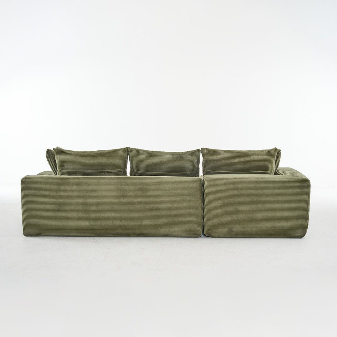 Dakar 4-Seat Minimalist Modular Sofa in Green