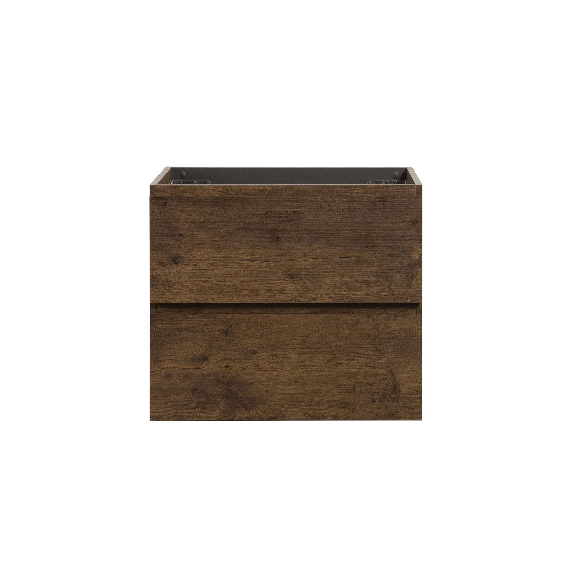 Wall Mount Cabinet Without Basin With Two Drawers Pre-Assembled In Walnut Color