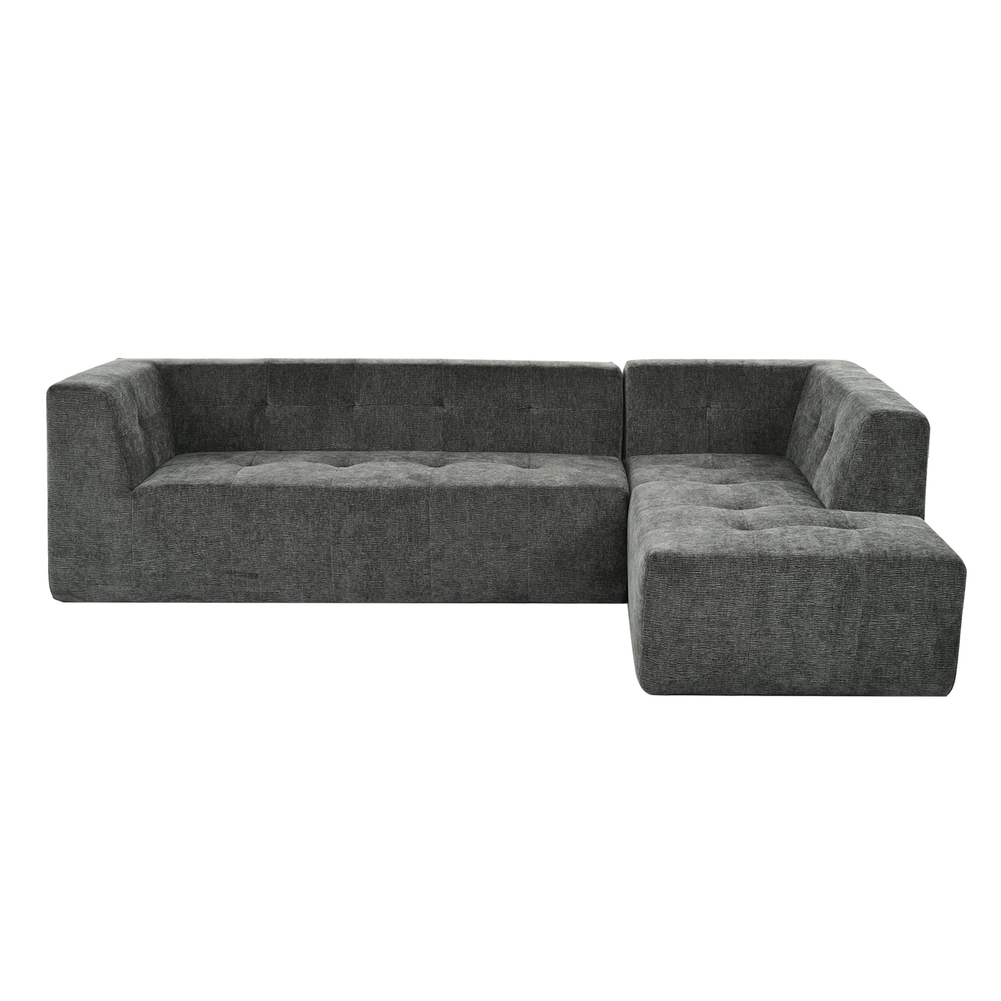 Mombasa 3-Seat Chenille Sofa in Gray