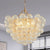 Gold Pendant Light Chandelier with Threaded Clear Glass Globe Shade