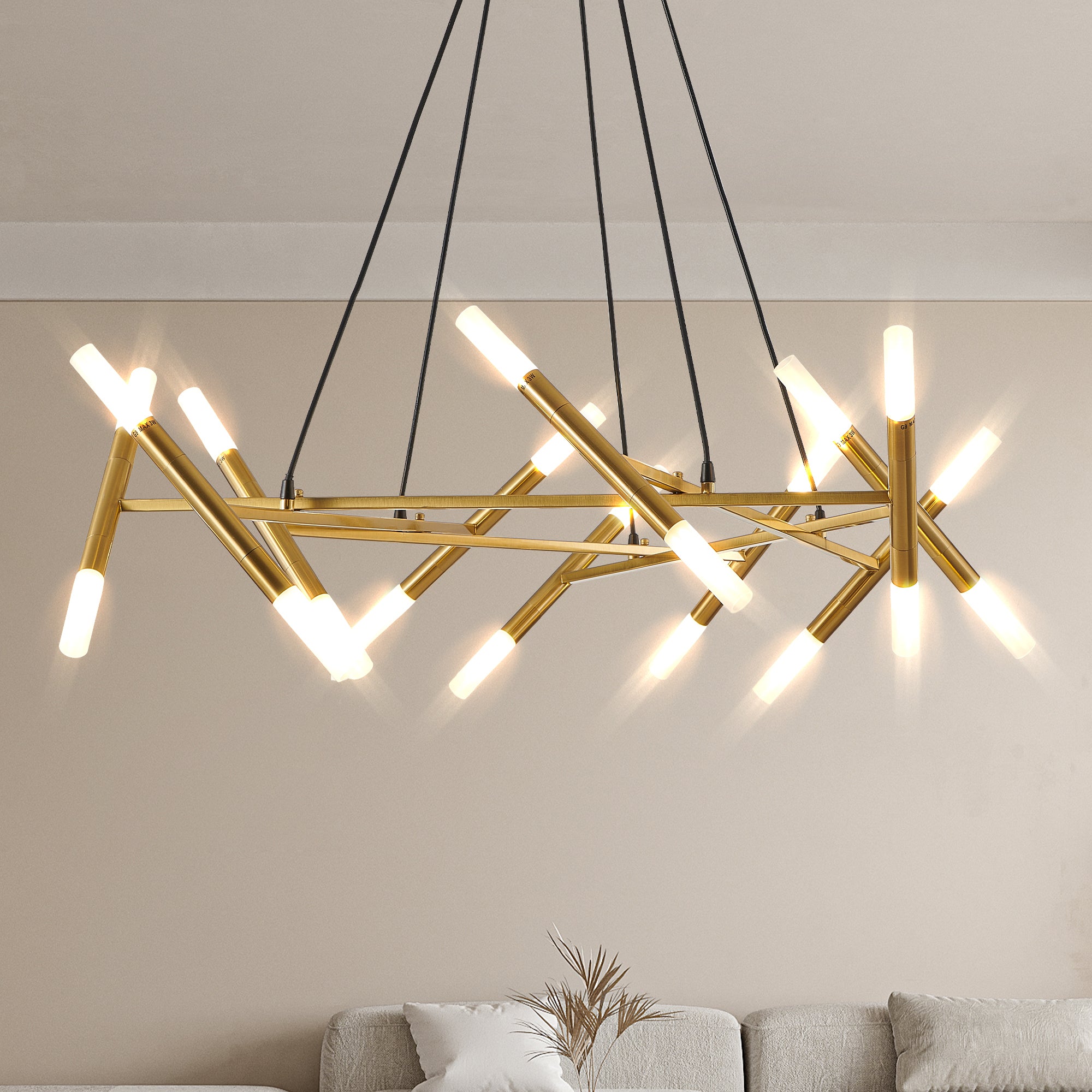 Golden Modern Chandelier Light Fixture