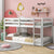 White Twin Over Twin Floor Bunk Bed