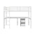 White Twin Loft Bed with Built-in Desk, Storage Cabinet, Guardrails & Ladder