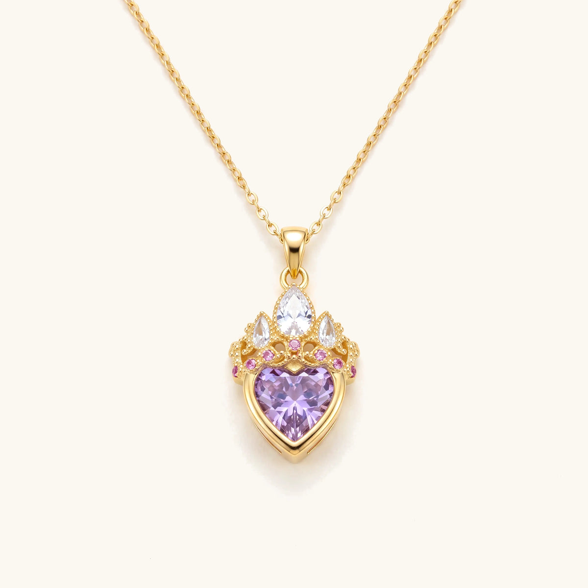 Rapunzel crown inspired gold necklace with crown pendant