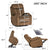 Velvet Brown Power Recliner Chair with Remote Control