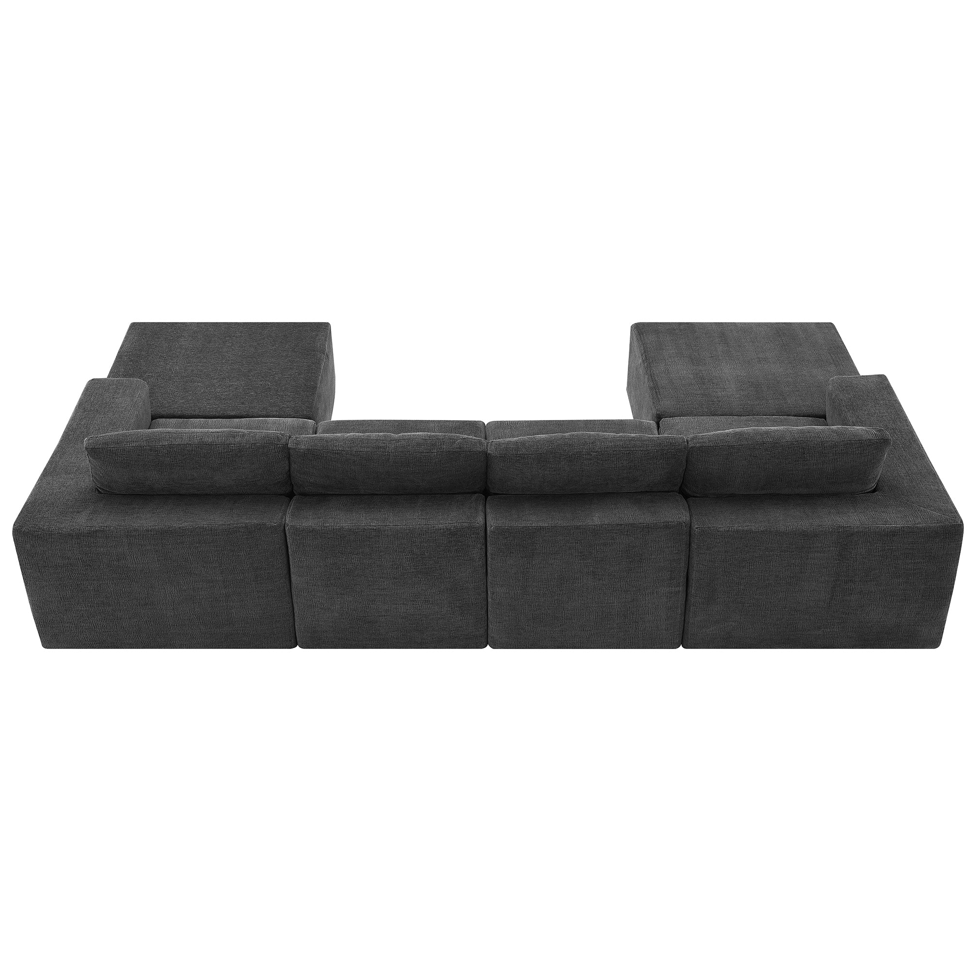 Tangier 6-Seat Modular U-Shape Sofa in Dark Gray