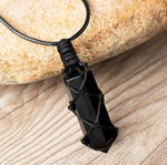 Load image into Gallery viewer, Energetic Protection Obsidian Stone Necklace

