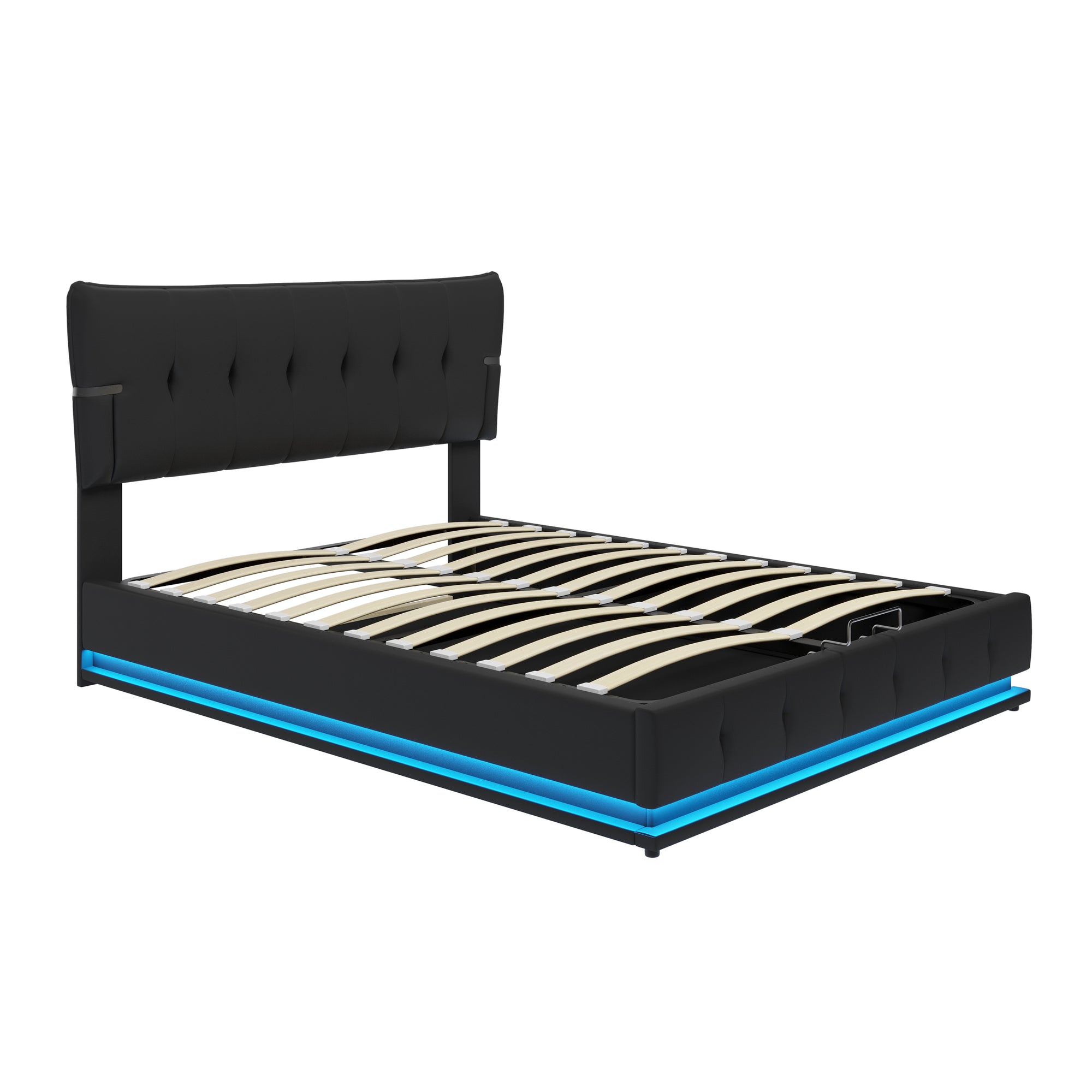 Hydraulic Lift Queen Bed with RGB LED Lighting