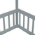 Gray Double Twin House-Style Toddler Floor Bed with Fence and Guardrails