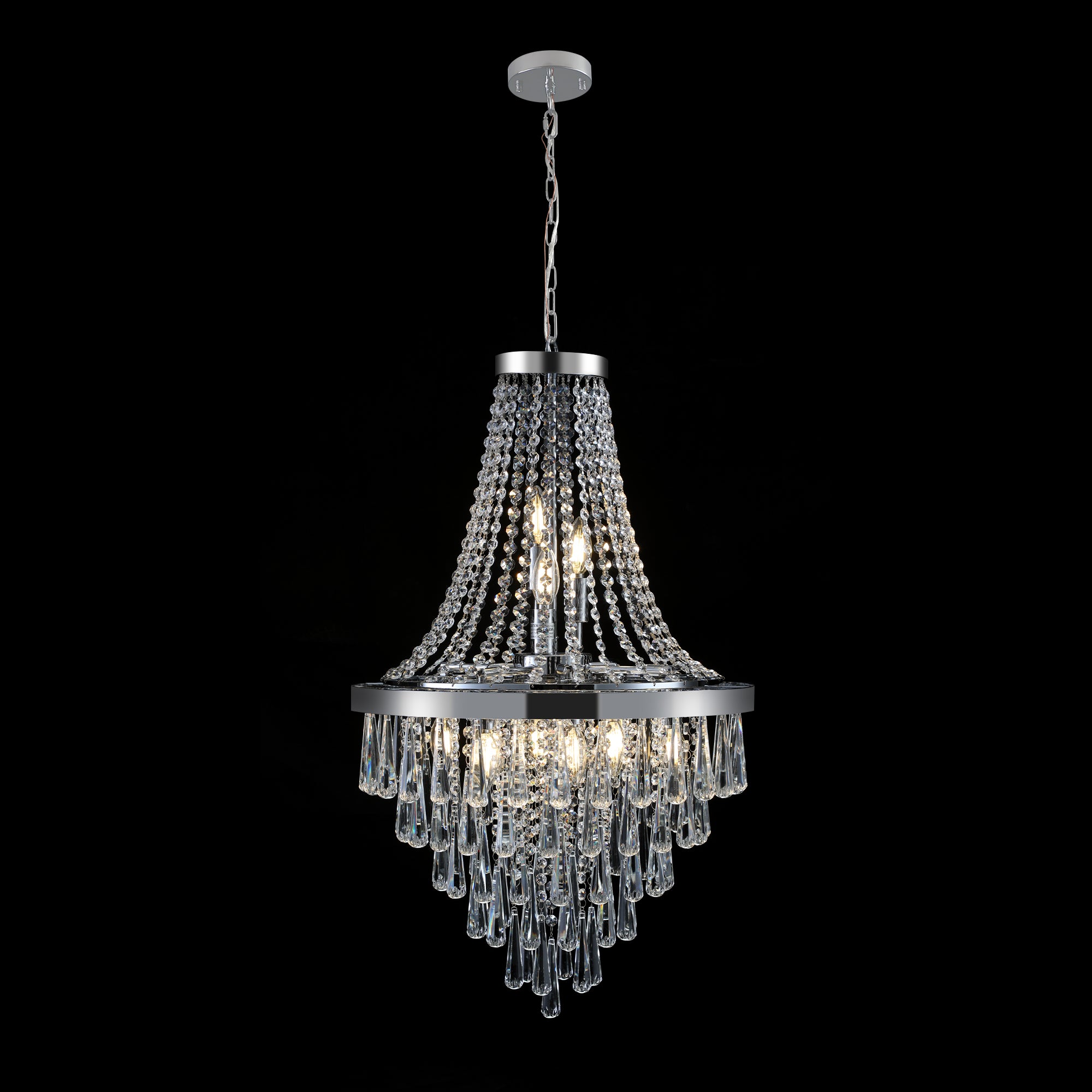 Chromium 19.7-Inch Crystal Chandelier