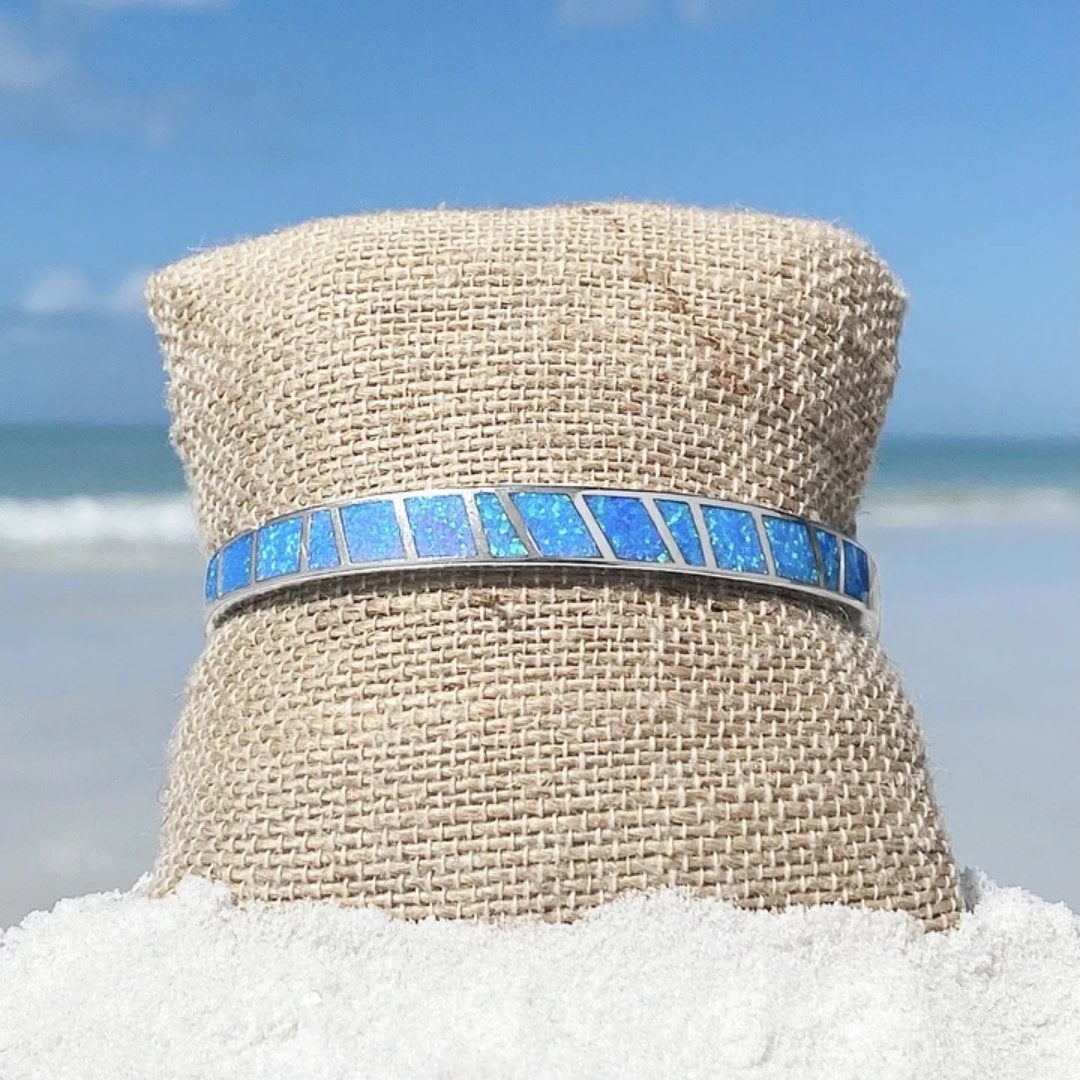 Charming Blue Opal Bracelet in Silver