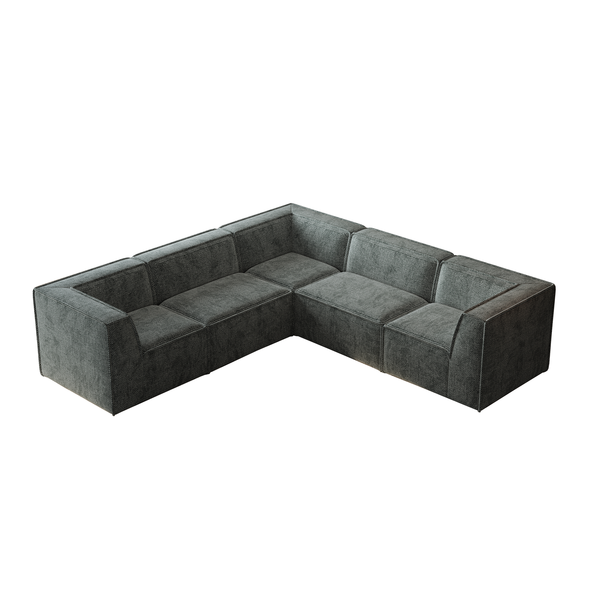 Kinshasa 5-Seat Modular Sofa in Green