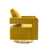 Open Back Mustard Chenille Swivel Accent Chair With Gold Stainless Steel Base