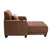 Reclining Tufted Chaise Lounge with Lumbar Pillow and Wireless Phone Charging in Brown