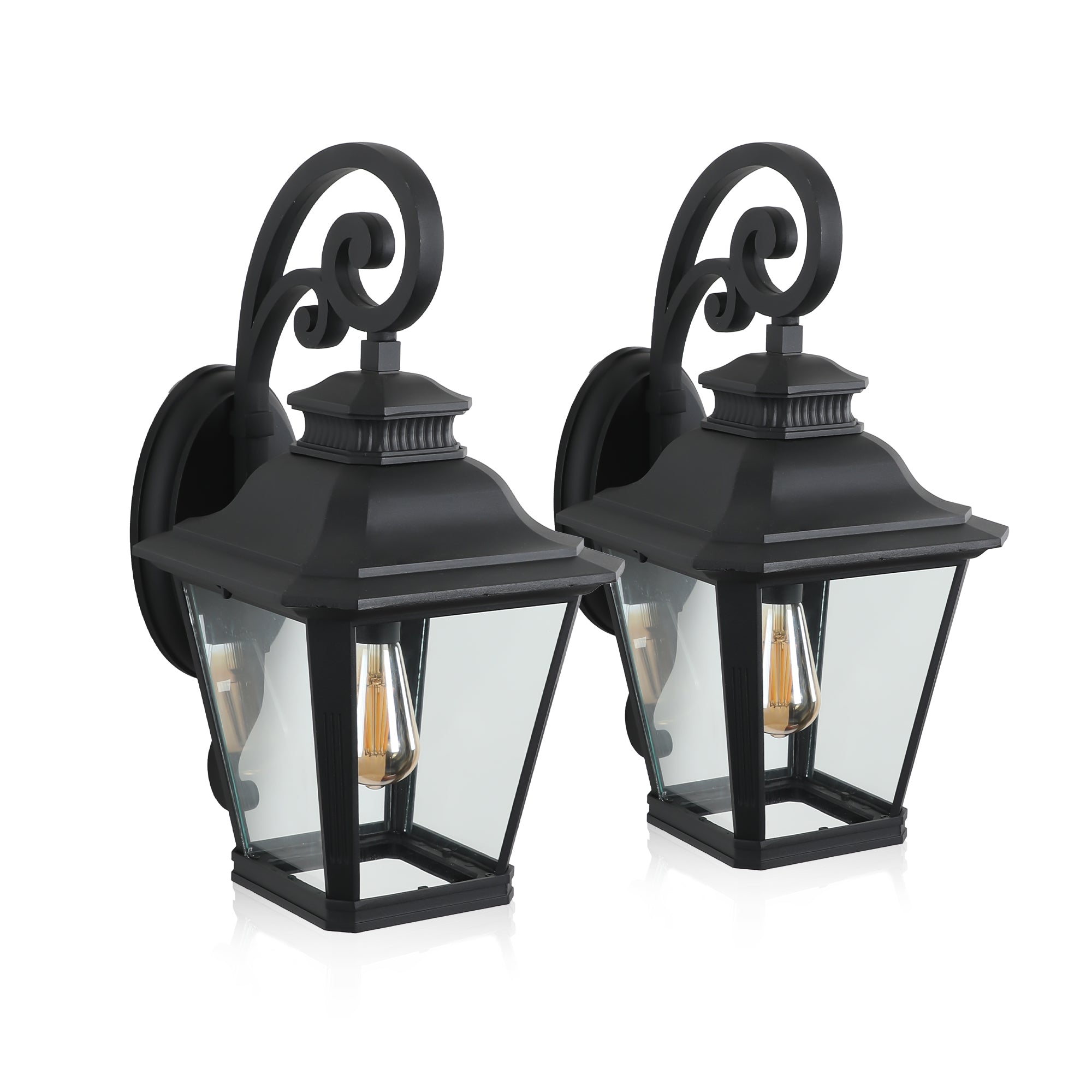 2-Pack of Mid Century Outdoor Wall Lanterns