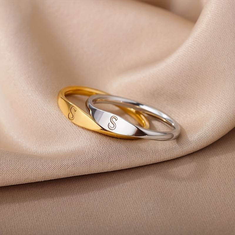 Minimalist Name Ring | Engraved Initial Ring