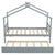 Gray Twin House-Shaped Bed with Pull-Out Trundle