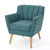 Mid Century Modern Club Chair In Dark Teal Fabric